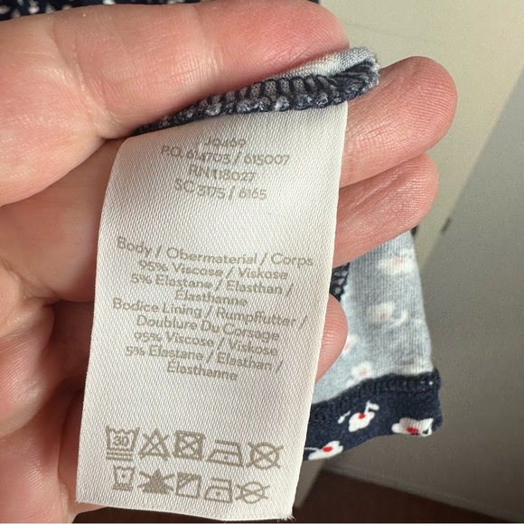 Boden Navy Ditsy FloralPetal Evangeline Stretchy Soft Jersey Knit Dress Size 14L - Picture 12 of 16